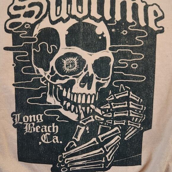 Urban outfitters Sublime Skull Long Beach Crew Neck Sweatshirt sz small New - Picture 7 of 12